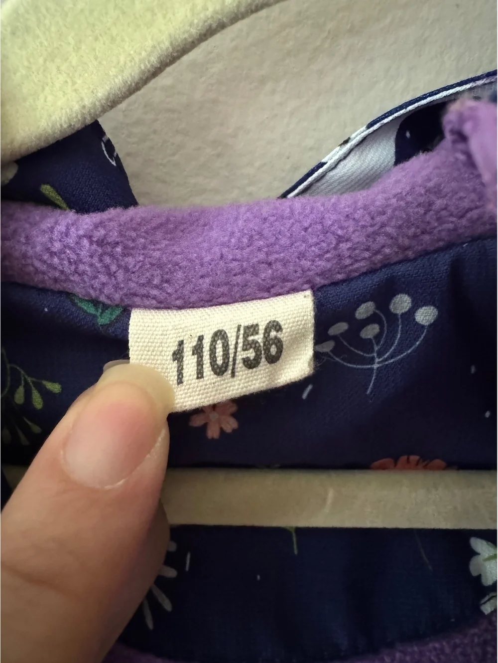 Navy/Purple Unicorn Raincoat Girls 110/56 Fleece Lined
